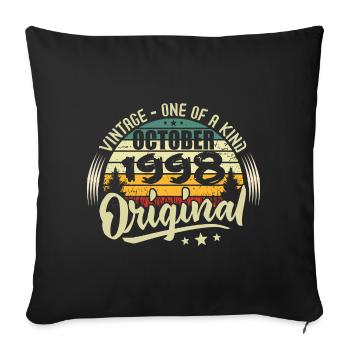 October 1998 Birthday Gift - Sofa pillowcase 17,3'' x 17,3'' (45 x 45 cm) - black - Front