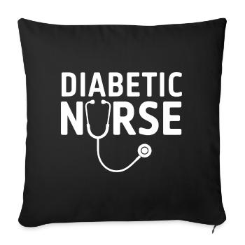 Diabetische Pflegekraft Stethoskop Motiv - Sofakissenbezug 45 x 45 cm - Schwarz - Vorne