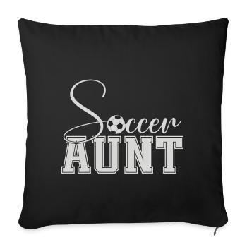 Fußball-Tante - Sofakissenbezug 45 x 45 cm - Schwarz - Vorne