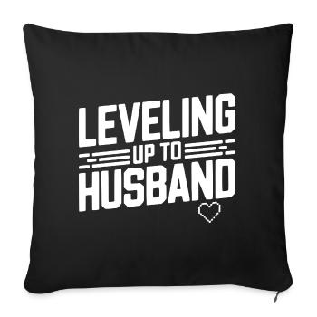 Monter de niveau jusqu’au mari - Housse de coussin décorative 45 x 45 cm - noir - Devant
