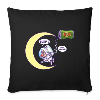 Astronaute et bière - Housse de coussin décorative 45 x 45 cm - noir - Devant
