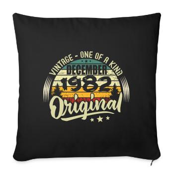 Décembre 1982 - Vintage Authentique December 1982  - Housse de coussin décorative 45 x 45 cm - noir - Devant