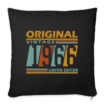 Original Vintage 1966 Limited Edition 60 Years  - Sofakissenbezug 45 x 45 cm - Schwarz - Vorne