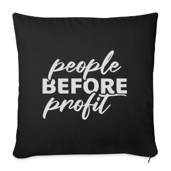 Logo de l’activisme People Before Profit Justice - Housse de coussin décorative 45 x 45 cm - noir - Devant