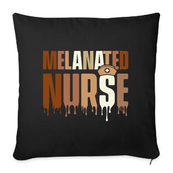 Melanated Nurse – HBCU Melanin Pride - Sofa pillowcase 17,3'' x 17,3'' (45 x 45 cm) - black - Front