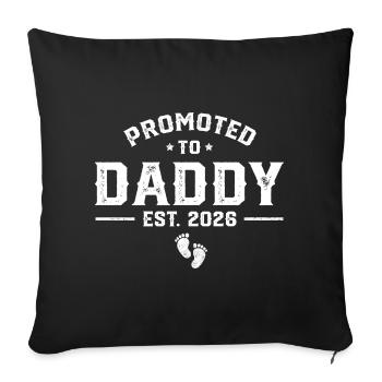 Papa Est 2026 Nouveau Papa, Promu Papa Est 2026 - Housse de coussin décorative 45 x 45 cm - noir - Devant