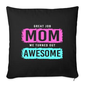 Single Mom Single Mom Single Mom - Sofa pillowcase 17,3'' x 17,3'' (45 x 45 cm) - black - Front