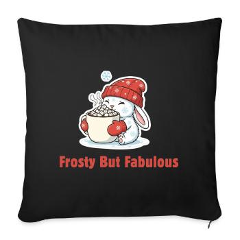 Frosty But Fabulous - Sweet Winter Bunny & Cocoa - Sofa pillowcase 17,3'' x 17,3'' (45 x 45 cm) - black - Front