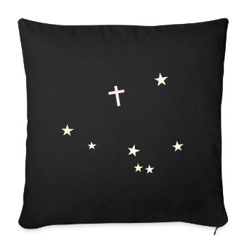 Kreuz im Sternenhimmel - Sofakissenbezug 45 x 45 cm - Schwarz - Vorne