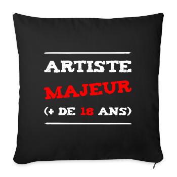 MAJOR ARTIST (+ 18 YEARS OLD)! - Sofa pillowcase 17,3'' x 17,3'' (45 x 45 cm) - black - Front