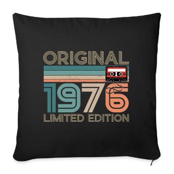 50 ans 50e Anniversaire 1976 Original Vintage - Housse de coussin décorative 45 x 45 cm - noir - Devant