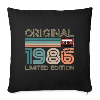 40 ans 40e Anniversaire 1986 Original Vintage - Housse de coussin décorative 45 x 45 cm - noir - Devant