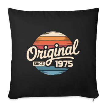 Cadeau d’anniversaire vintage 1975 Vintage 1975 - Housse de coussin décorative 45 x 45 cm - noir - Devant