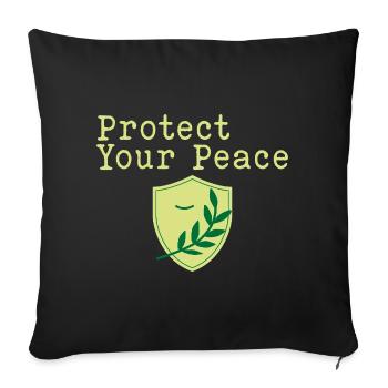 Protect your peace of mind - Sofa pillowcase 17,3'' x 17,3'' (45 x 45 cm) - black - Front