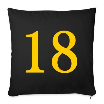 18. 18 ANS. 18e ANNIVERSAIRE. ANNIVERSAIRE 18 ANS. - Housse de coussin décorative 45 x 45 cm - noir - Devant