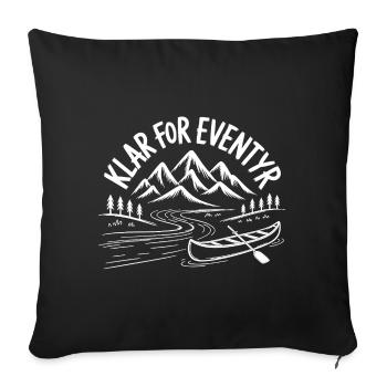 Mountain River Canoe Adventure - Sofa pillowcase 17,3'' x 17,3'' (45 x 45 cm) - black - Front