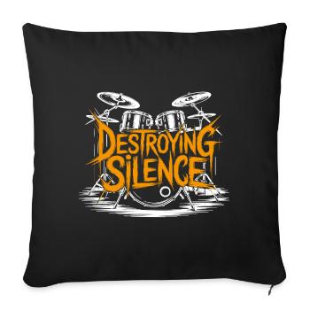 Drummer Drumset Design - Sofa pillowcase 17,3'' x 17,3'' (45 x 45 cm) - black - Front