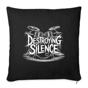 Drummer Drumset Design - Sofa pillowcase 17,3'' x 17,3'' (45 x 45 cm) - black - Front