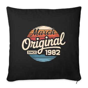 Légendaire depuis mars 1982 - Housse de coussin décorative 45 x 45 cm - noir - Devant