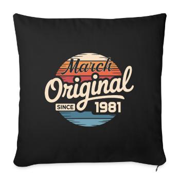Légendaire depuis mars 1981 - Housse de coussin décorative 45 x 45 cm - noir - Devant