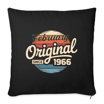 Février 1966 Cadeau d’anniversaire Février 1966 - Housse de coussin décorative 45 x 45 cm - noir - Devant