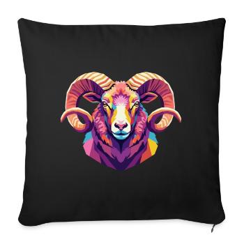 Sheep Head Funny Gift Farm Animal - Sofa pillowcase 17,3'' x 17,3'' (45 x 45 cm) - black - Front