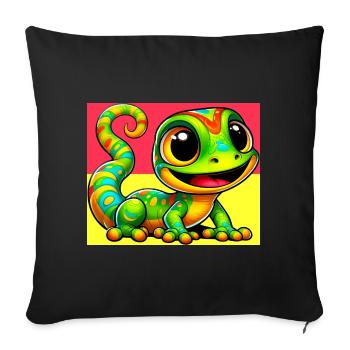 Gecko - Sofakissenbezug 45 x 45 cm - Schwarz - Vorne