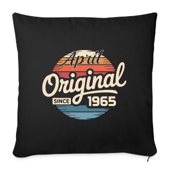 Né en avril 1965 - 61e anniversaire avril 1965 - Housse de coussin décorative 45 x 45 cm - noir - Devant