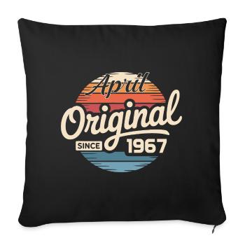 Né en avril 1967 - 59e anniversaire avril 1967 - Housse de coussin décorative 45 x 45 cm - noir - Devant