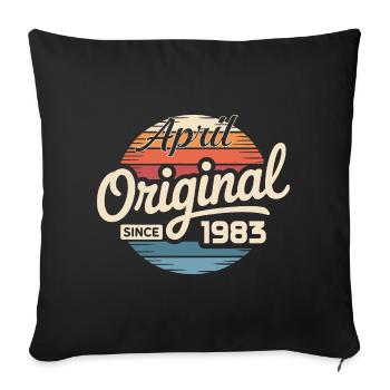 Né en avril 1983 - 43e anniversaire en avril 1983 - Housse de coussin décorative 45 x 45 cm - noir - Devant
