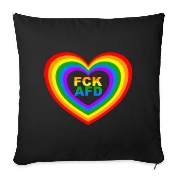 FCK AFD Herz - Sofakissenbezug 45 x 45 cm - Schwarz - Vorne