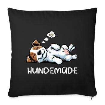 Hundemüde Jack Russel terrier Jack russel besitzer - Sofakissenbezug 45 x 45 cm - Schwarz - Vorne