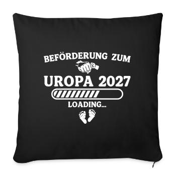 Beförderung zum Uropa 2027 – Schwangerschaft - Sofakissenbezug 45 x 45 cm - Schwarz - Vorne