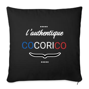 Cocorico – Design Français Minimaliste - Housse de coussin décorative 45 x 45 cm - noir - Devant