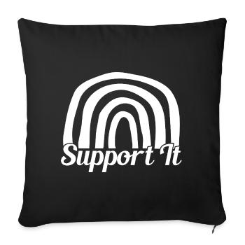 Social Worker Quote Support It Social Work - Sofa pillowcase 17,3'' x 17,3'' (45 x 45 cm) - black - Front
