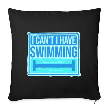 Je ne peux pas, j’ai une excuse de nageur drôle - Housse de coussin décorative 45 x 45 cm - noir - Devant