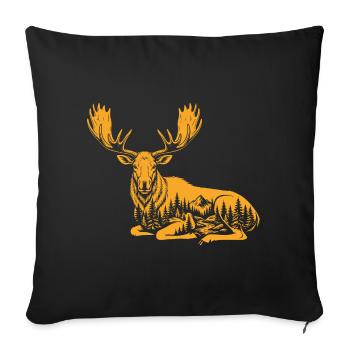Elk - Sofa pillowcase 17,3'' x 17,3'' (45 x 45 cm) - black - Front