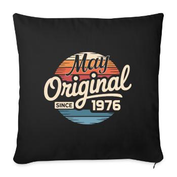 Legendary since May 1976 – Retro Vintage 1976 - Sofa pillowcase 17,3'' x 17,3'' (45 x 45 cm) - black - Front