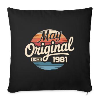 Legendary since May 1981 – Retro Vintage 1981 - Sofa pillowcase 17,3'' x 17,3'' (45 x 45 cm) - black - Front