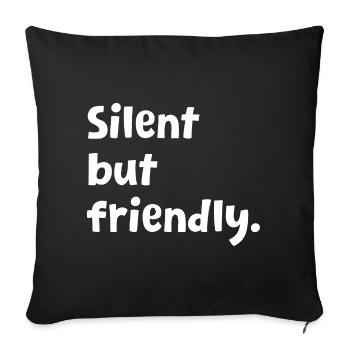Introvert - Funny Introvert Design - Sarcastic - Sofa pillowcase 17,3'' x 17,3'' (45 x 45 cm) - black - Front
