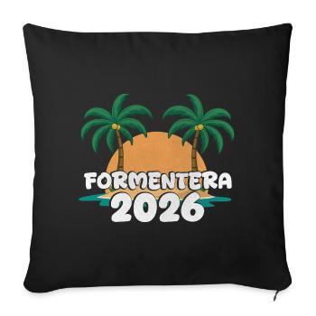 Formentera 2026 - Housse de coussin décorative 45 x 45 cm - noir - Devant