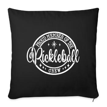 Proud Pickleball Crew Emblem Sport Gift - Housse de coussin décorative 45 x 45 cm - noir - Devant