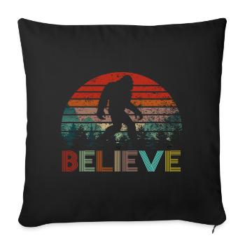Believe Bigfoot Vintage Retro Sasquatch Gift - Sofa pillowcase 17,3'' x 17,3'' (45 x 45 cm) - black - Front