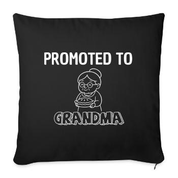 Doctorat à grand-mère – Motif de tarte - Housse de coussin décorative 45 x 45 cm - noir - Devant