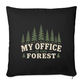 Écologie Écologiste Mon bureau est la forêt - Housse de coussin décorative 45 x 45 cm - noir - Devant