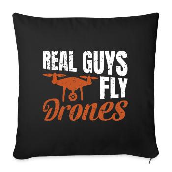 J’en ai assez, je vais voler, piloter drone, pilote de drone - Housse de coussin décorative 45 x 45 cm - noir - Devant