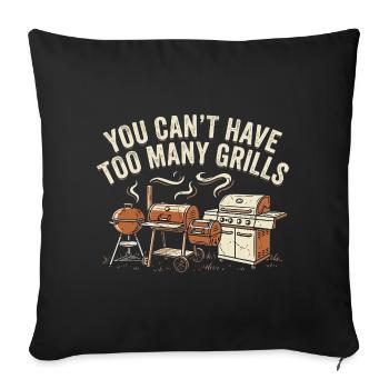 Trop de barbecues - Housse de coussin décorative 45 x 45 cm - noir - Devant