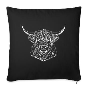 Scottish Highland Cattle Gift Farmer - Sofa pillowcase 17,3'' x 17,3'' (45 x 45 cm) - black - Front