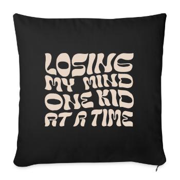 Perdre la tête, un enfant à la fois - Housse de coussin décorative 45 x 45 cm - noir - Devant