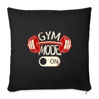 Gym Mode On  Workout-Design - Sofakissenbezug 45 x 45 cm - Schwarz - Vorne